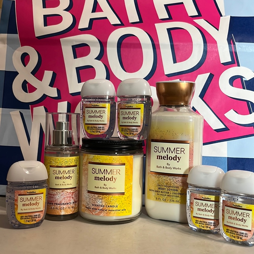 NWT Bath and Body Works Summer Melody Candle Lotion Mist Pocketbacs